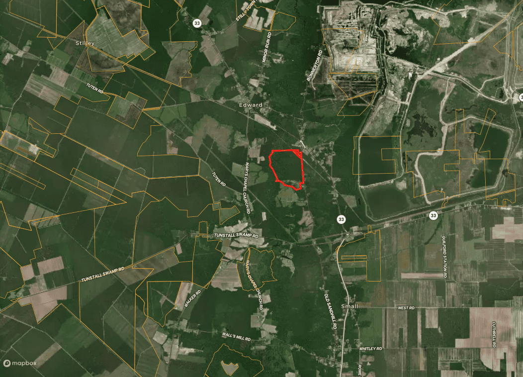 153-Acre Timberland for Sale in Edward, NC